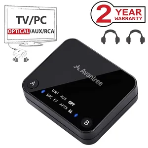 Avantree Dual Link aptX низкая задержка поддерживается передатчик со светодио дный, TX Bluetooth передатчик для ТВ Bluetooth аудио адаптер - изображение