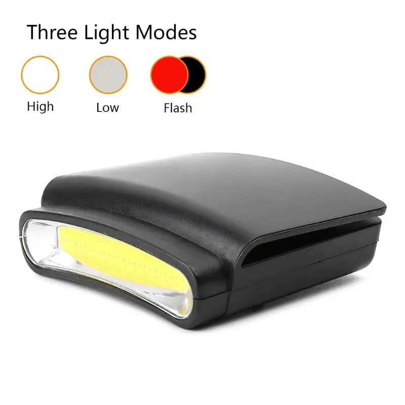 

COB LED Flashlight Clip-on Hat Headlight Camping Hiking Lamp Cap Clip Light