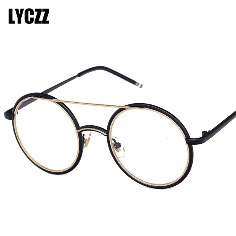 LYCZZ 2019 NEW Flat Mirror Round Alloy Material Glasses Frames Students