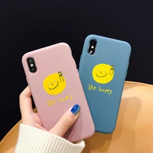 

case for iphone 7 8 plus XR XS MAX case cover fashion 3d smile painted soft silicone phone bag case for iphone 6 6s plus X capa