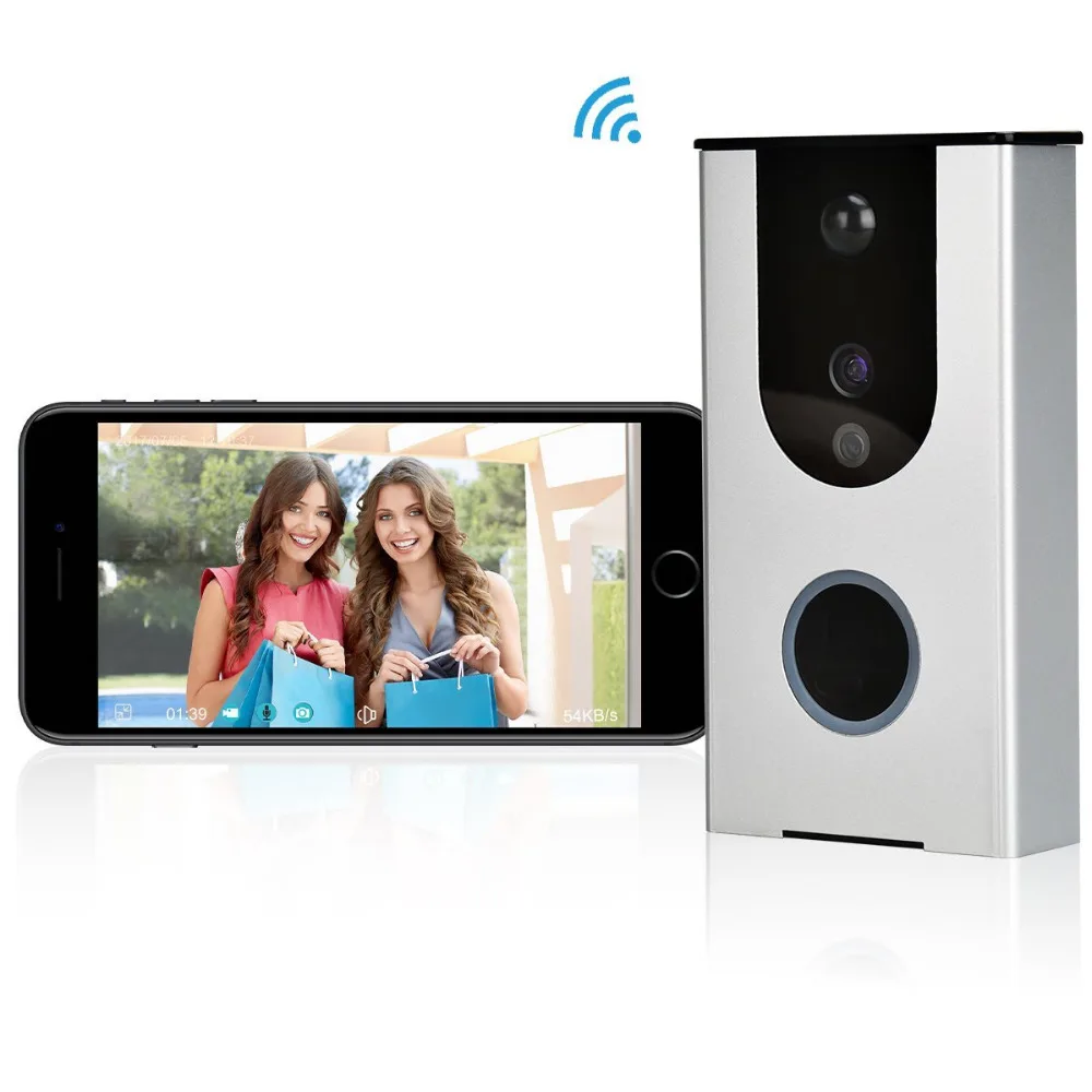 Smart домофон 720 P HD видео Дверные звонки Wi-Fi Дверные звонки с Камера ночного Версия ИК обнаружения движения сигнализации для IOS /Android