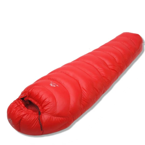 Зимний сверхлегкий теплый спальный мешок для взрослых из 90% белого гусиного пуха, компрессионный пакет для альпинизма, кемпинга, пеших прогулок - Цвет: 600G red