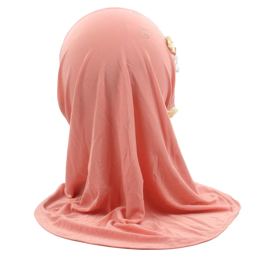 Детский мусульманский головной убор, хлопковая тюрбан, повязка на голову, шапки с цветочным принтом, эластичный тюрбан шапка после химиотерапии, головной убор, головной убор, шапочка для душа
