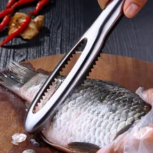 Fish Skin Scale Scraper Cleaner Stainless Steel Peeler Scaler Remover Cleaning Brush Cooking Kitchen Gadget Seafood Tools ac110 220v electric fish skin scaler descaler scale scraper knife fishscale seafood tools