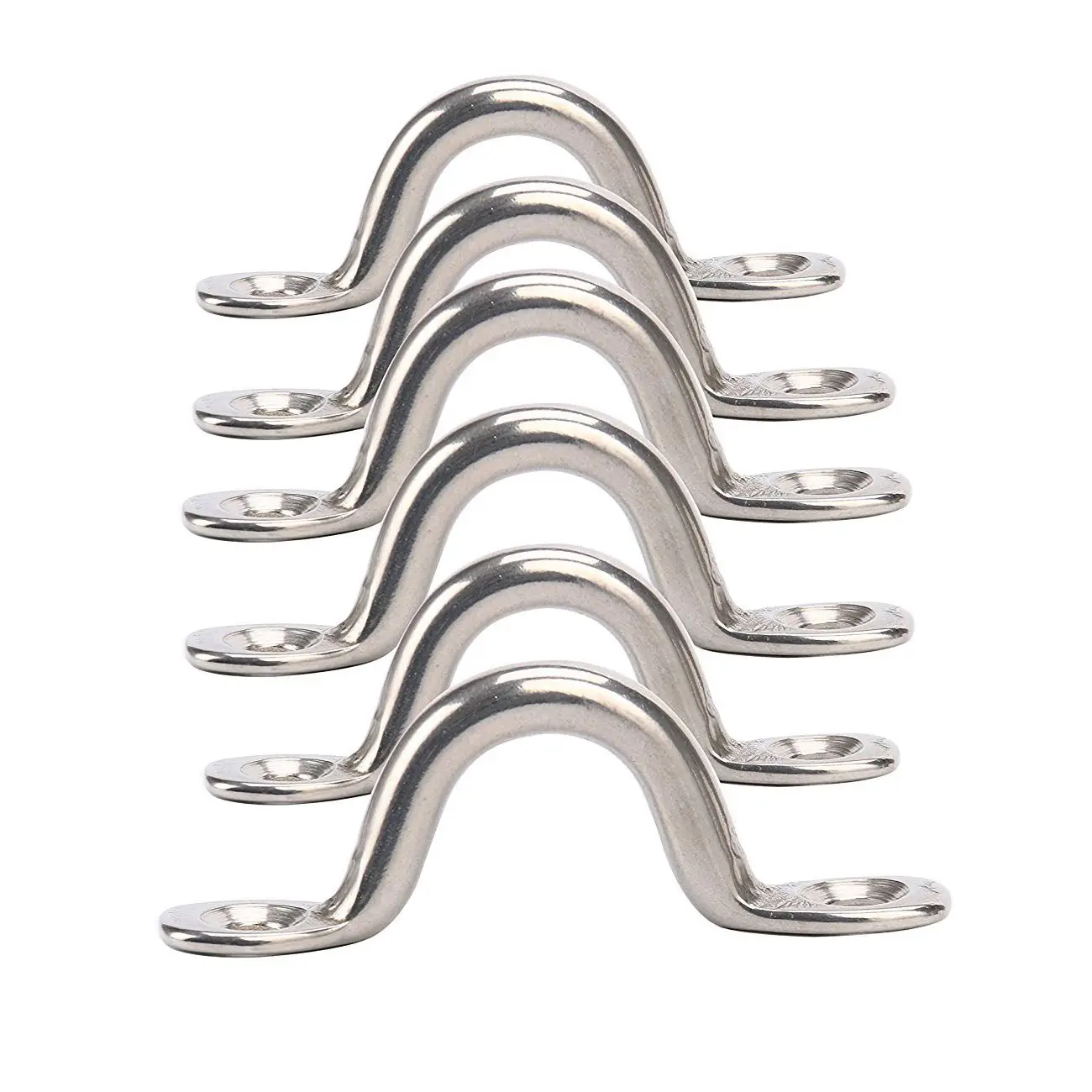 

6x Stainless Steel Bimini Boat Top PAD EYE Eye Strap Tie Down Kayak Deck Loop Tie Down Anchor Point footman loop