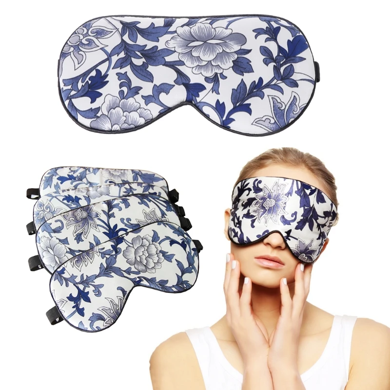 

1PC New Silk Sleep Eye Mask Floral Print Sleeping Travel Eyewear Masks Bandage