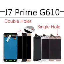 Sinbeda AMOLED Für SAMSUNG GALAXY J7 Prime LCD Display G610 G610F On7 2016 G6100 Touchscreen Digitizer Montage Doppel Löcher