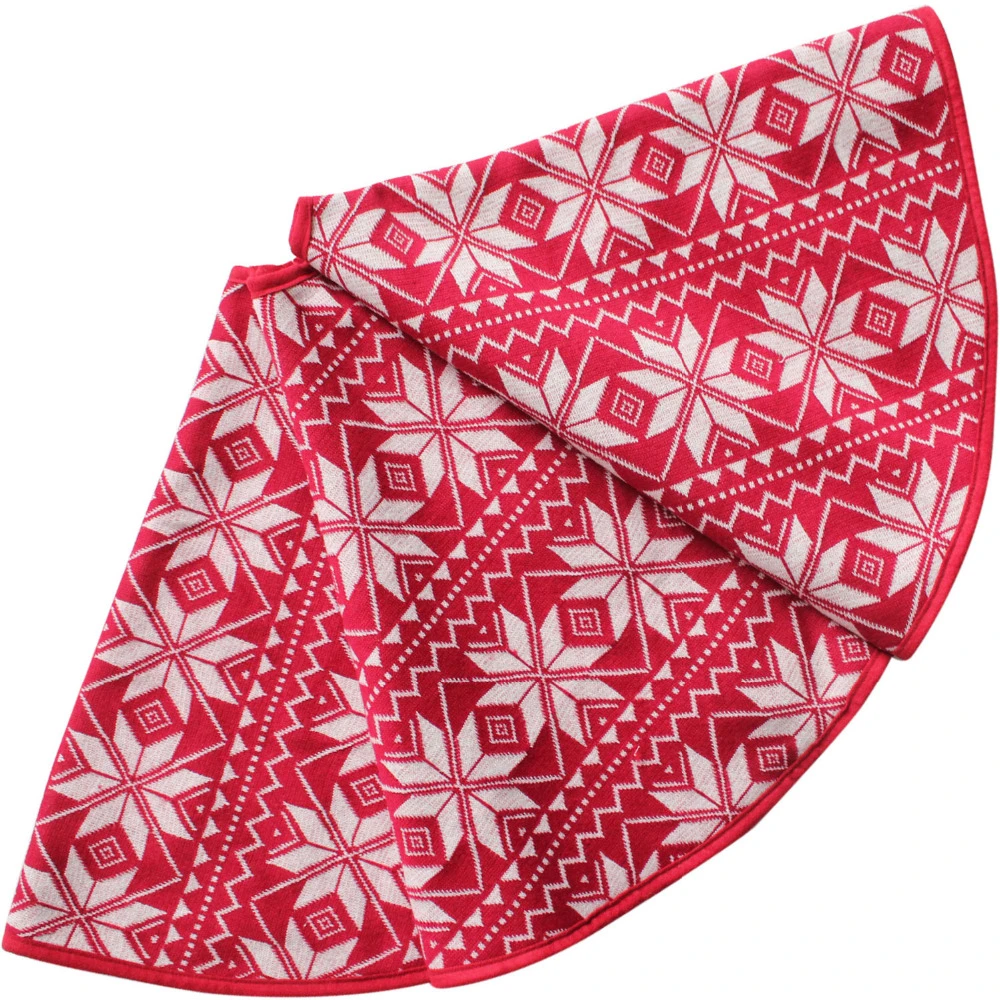 Free Shipping 90cm Chunky Sweater Knit Deep Red White Snowflake Christmas Tree Skirt Skirt India Skirt Jumpsuitskirt Velvet Aliexpress