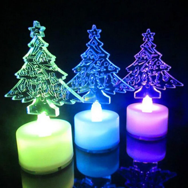 Glow Party Supplies Christmas Decorations For Home Colorful LED Nightlight Decoration Light Lamp Mini Christmas Tree led Toys (8)