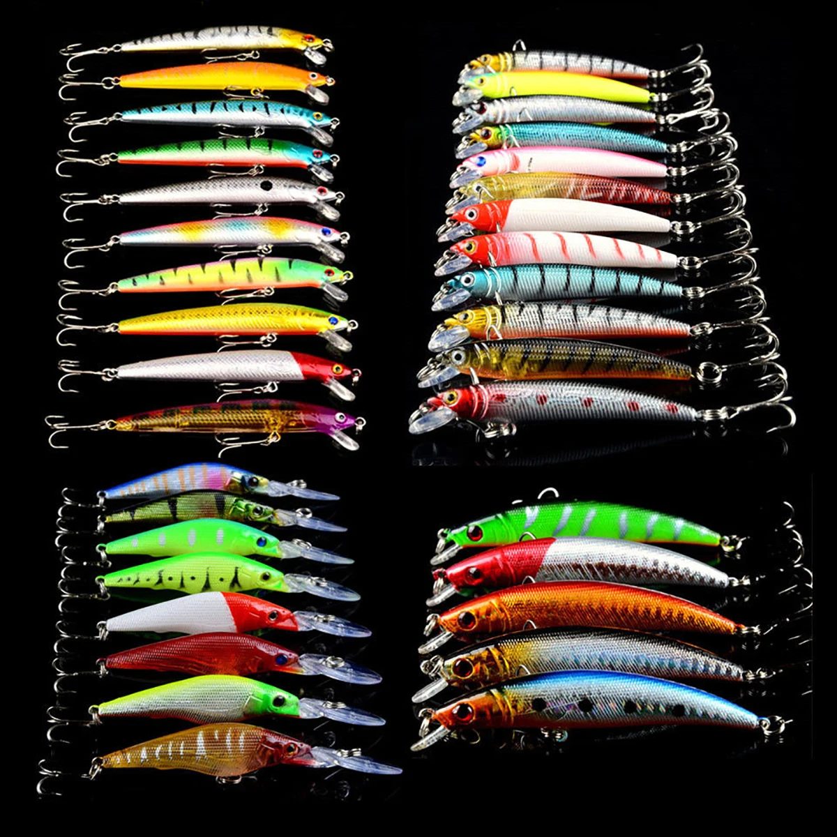 35PCS Fishing Lure Set Crankbait Hard Artificial Bait Trout Hooks