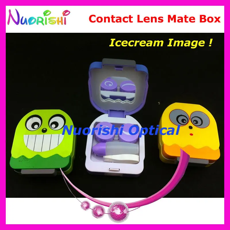 10 шт. Icecream изображение сумка для объектива шкатулка с зеркалом C509 чехол для контактных линз