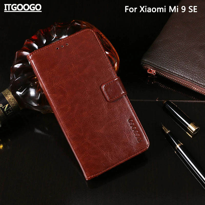 Роскошный кожаный флип-чехол для Xiaomi Mi 9 SE задняя крышка защитный чехол телефона