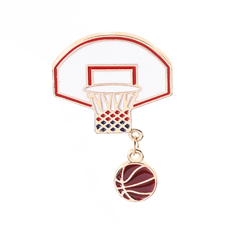 

Metal Cartoon Basketball love fans Basketball Brooches Enamel Brooch Pin Badge Accessories Jewelry Women Men Gift Collection
