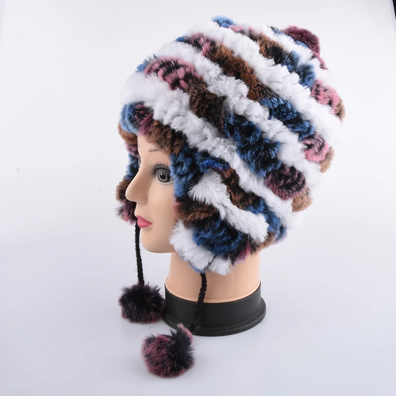 الشتاء قبعة الأطفال حقيقية الأرنب الفراء كاب الطفل سميكة الدافئة الشتاء منفذها الفراء قبعة جميلة صبي وفتاة قبعات جيدة جودة الطفل قبعة