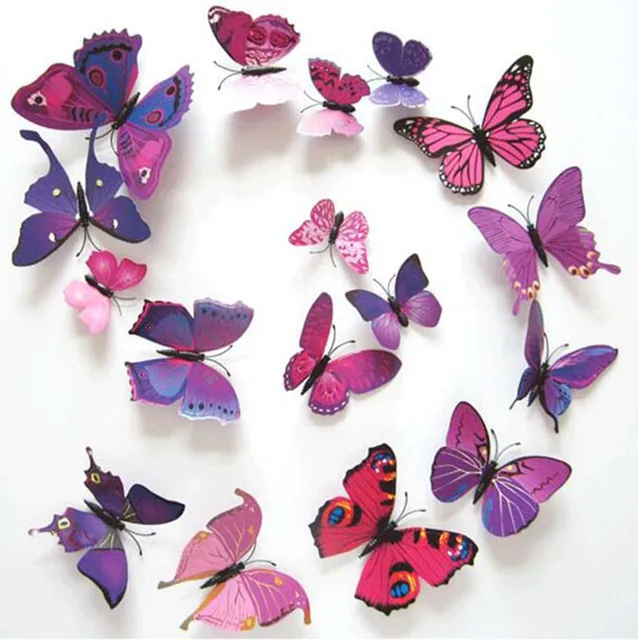 12pcs Kids Room Tv Refrigerator Sticker Home Decor Pvc Erfly 12pcs Kids Room Tv Refrigerator Sticker Home Decor Pvc Erfly Diy Waterproof Wall Stickers Purple