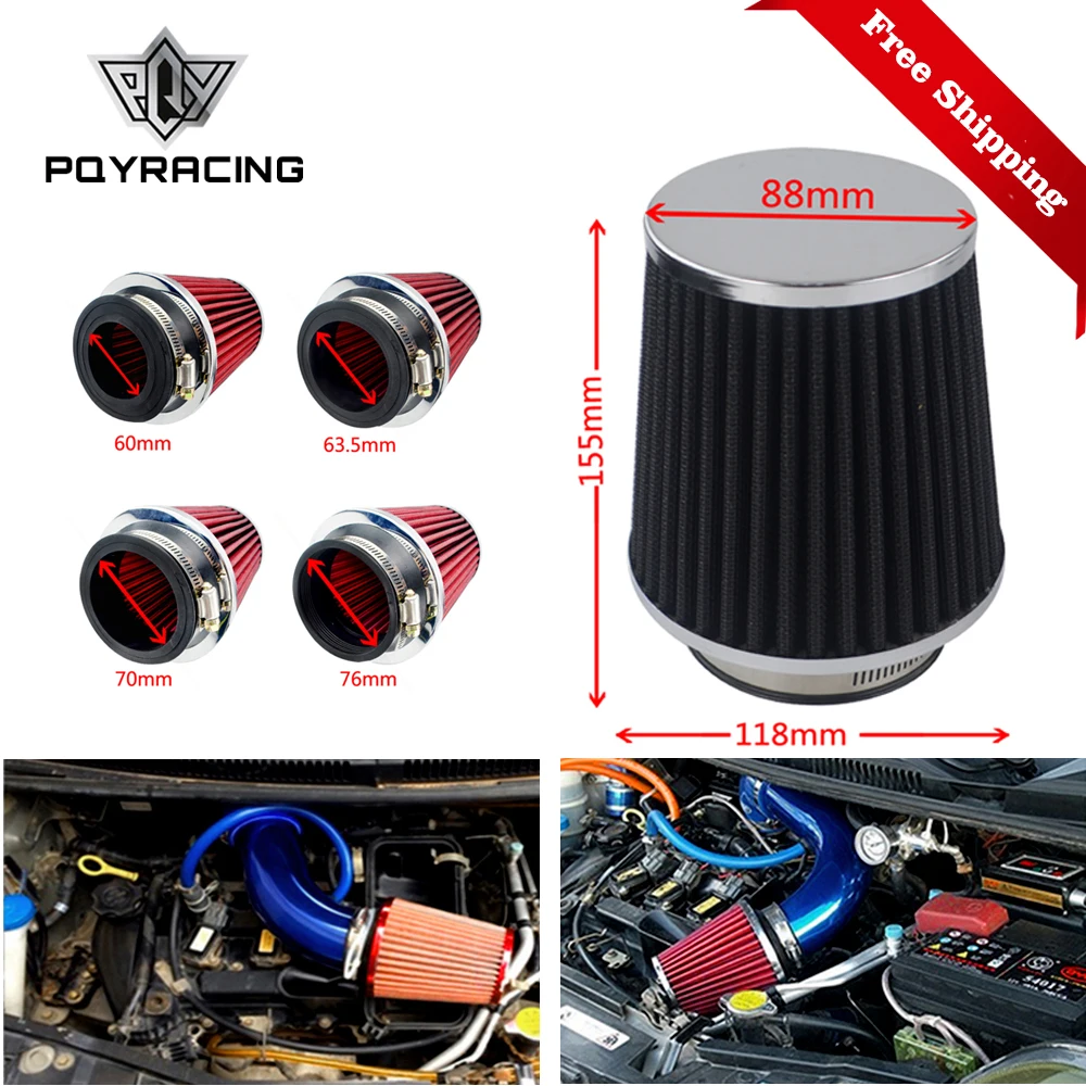 

Universal car high flow cold air intake air inlet air intake system mushroom head air filter neck 76mm / 70mm / 63.5mm / 60mm