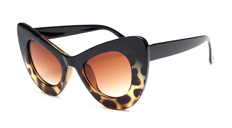 Sella, новинка, европейский стиль, женские негабаритные солнцезащитные очки Cateye, популярные, толстая, цветная оправа, Ретро стиль, Бабочка, солнцезащитные очки, UV400 - Цвет линз: leopard