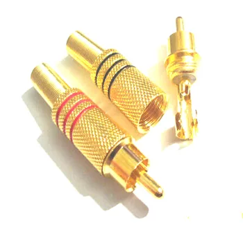 

100 pcs(50 black+50 red) Gold Plated RCA Plug Audio Male Connector w Metal Spring