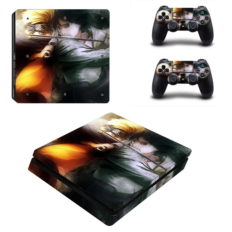 PS4 Slim Skin аниме стикеры Naruto Play station 4 тонкие виниловые наклейки Стикеры для Playstation 4 Slim консоли и два контроллера