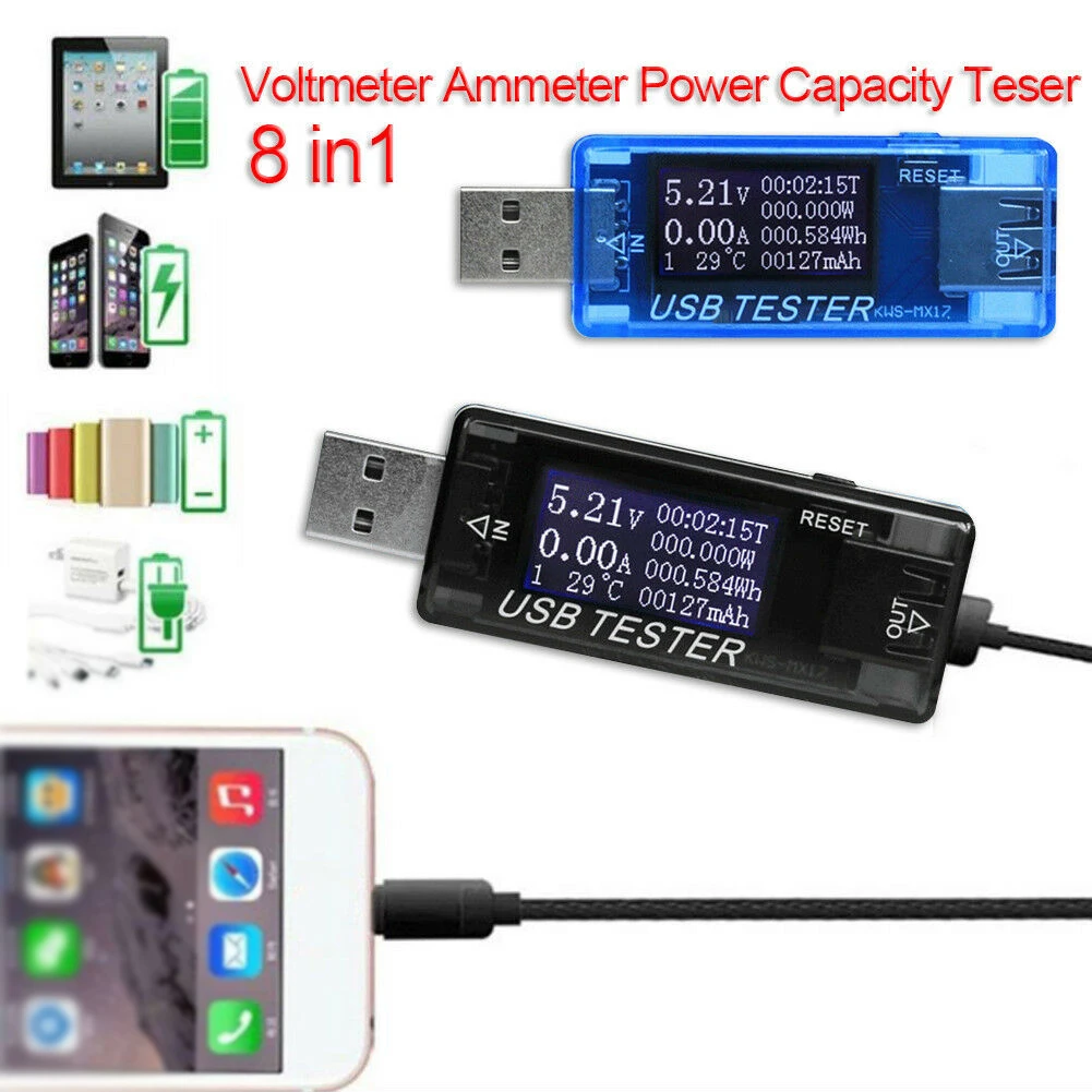 Цифровой USB Тестер светодиодный зарядный доктор напряжение измеритель тока мощность Детектор вольтметр мобильный тестер скребок детектор