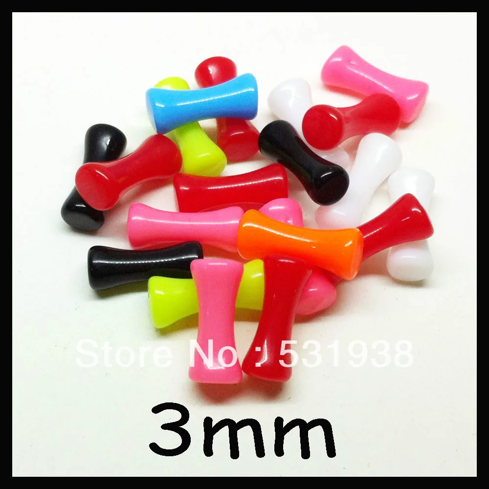 Модные Акриловые Пластиковые 3 мм маленькие костяные тоннели для ушей растягивающиеся разноцветные ушные Сережки для пирсинга