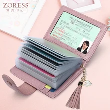 ZORESS Moda Mujeres Del Cuero Genuino Titular de la Tarjeta 22 Ranuras Para Tarjetas de Gran capacidad Girls ID Credit Card Case Bolsa de Monedero de la Cartera de 9 Colores
