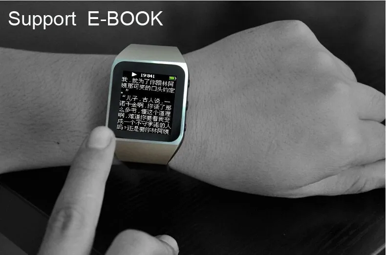 Смарт часы ELECTSHONG 8 ГБ Bluetooth MP3 плеер с сенсорным экраном FM Pedo Meter мировые + наушники