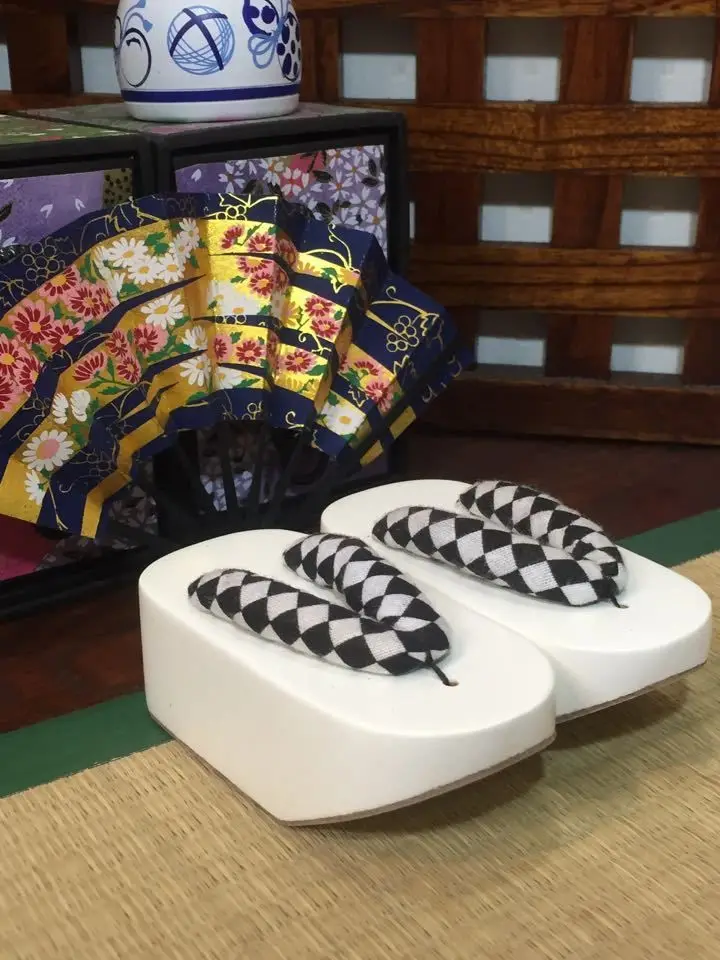 wamami Black White Wood Kimono Timber geta Shoes Sandals 1 4 MSD DOD AOD BJD