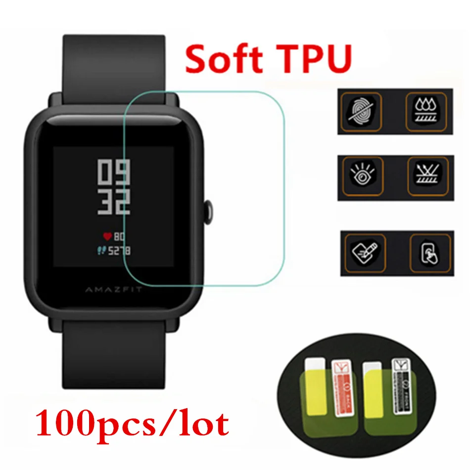 100 шт/оптовая продажа Оригинальная для xiaomi huami Amazfit bip защита экрана ультра тонкая