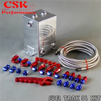 

3L Fuel Surge Oil Tank w/ AN6 Fitting & Pipe Swirl Pot System kit+wrench Spanner
