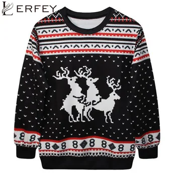 

LERFEY Women Autumn Sweatshirts Christmas Printed Hoodies 3D Sweatshirt Moletom Female Suit Woman Pullover Sudaderas Mujer