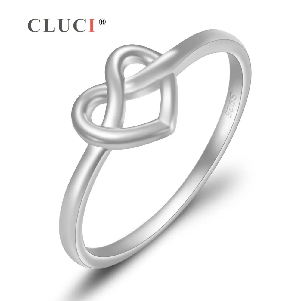 

CLUCI Hot Sell 925 Sterling Silver Heart-Shaped Ring Wedding And Valentine's Day Gift For Woman Love Ring