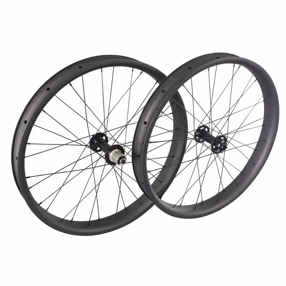 26er Fatbike Wheelset Clincher Full Carbon 65mm Rim wide 3232H 135197mm