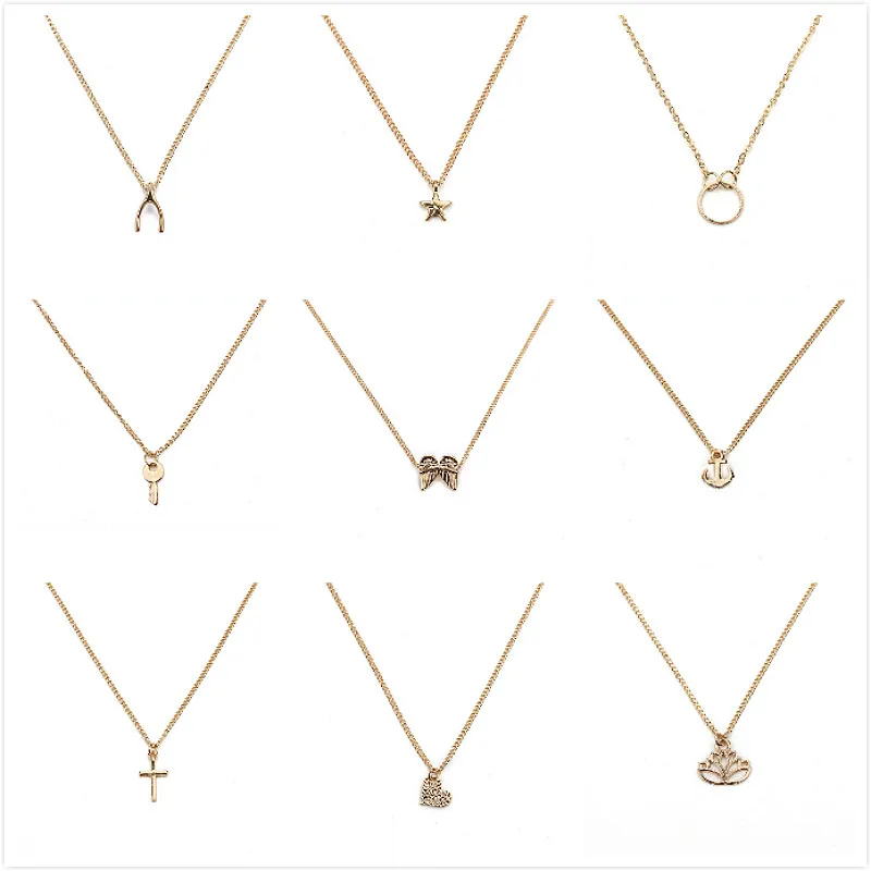 

2019 make wish necklace with card Elephant Pendant Short Chain Choker Necklace For Women Jewelry Christmas gift