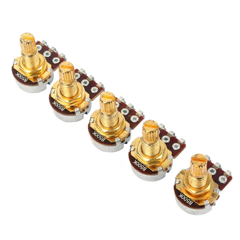 

5Pcs B500k Ohm Audio Mini Pots Guitar Potentiometer For Electric Guitar Parts