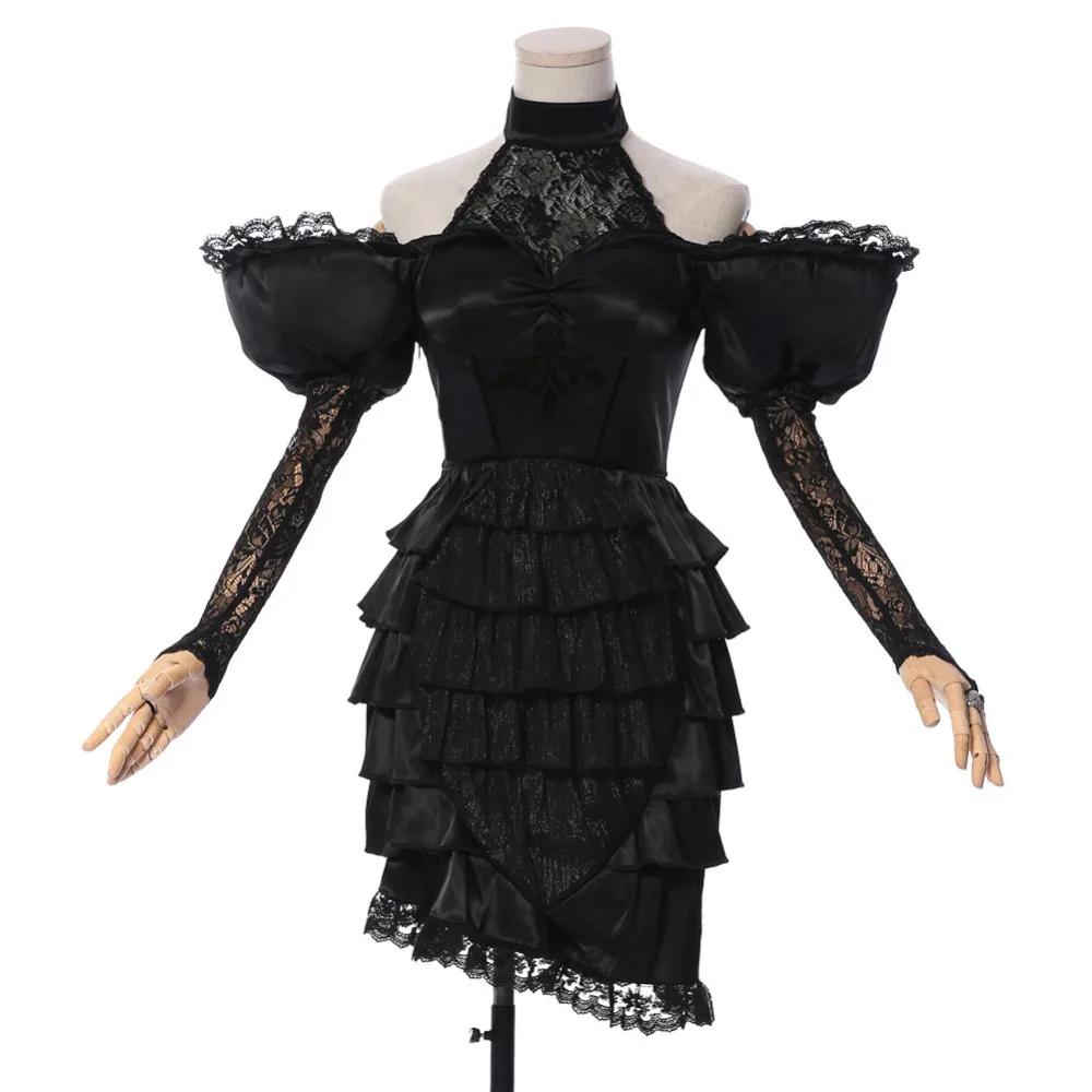 Аниме! Идентичность V косплей Vera Nair Deadly мягкость новая кожа черный благородное платье сексуальный косплей костюм для женщин хэллоуин