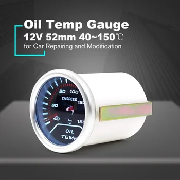 

12V Auto Car LED Digital Oil Temp Gauge Meter 52mm Smoke Lens Temperature Gauge Universal For Car Modification