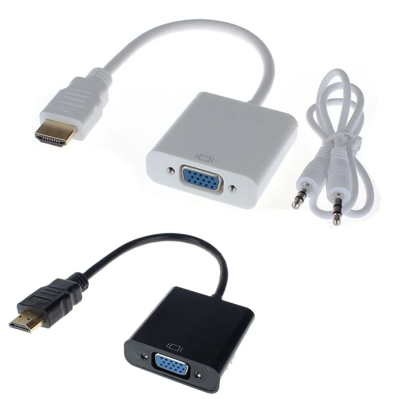 Hdmi A Vga Spina Di 3.5Mm Audio Cavo Adattatore Del Convertitore Maschio A Femmina Hdmi Vga Video Adattatore Hdtv Crt Monitor Tv.