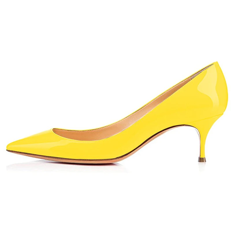 Kmeioo/Большие размеры 34-46, г. Новые модные женские туфли-лодочки на высоком каблуке Классическая пикантная Свадебная обувь на тонком каблуке женские туфли-лодочки, zapatos mujer - Цвет: Yellow