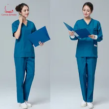 Мужская и женская кисточка рука с длинным рукавом с коротким рукавом Изолированная одежда медсестры одежда Сплит Костюм Доктор изоляция одежда