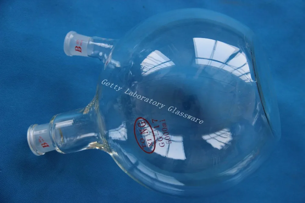 5L (5000ml) 2-neck (two-neck) flat bottom boiling flask, heavy wall, 24/29 joint 5 5L (5000ml) 2-neck (two-neck) flat bottom boiling flask, heavy wall, 24/29 joint 4