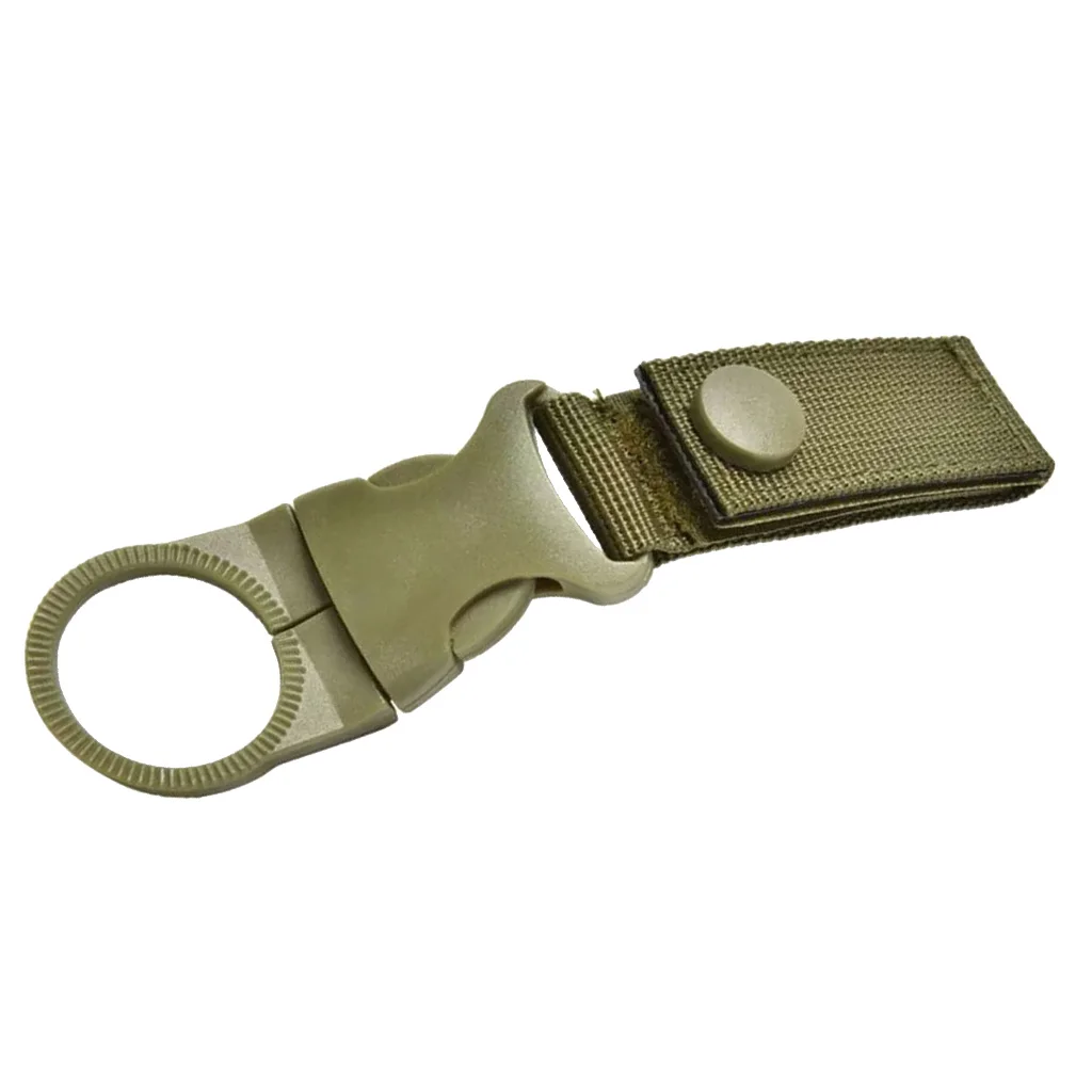 Outdoor Carabiner Nylon Key Hook Molle Webbing Strap Hanging System Belt Buckle Water Bottle Holder Choice of Color 