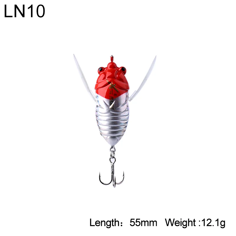 Kingdom новая рыболовная приманка 4 см 5,5 см Высокое качество поплавок, искусственное насекомое приманки хорошую работу рыболовные воблеры приманка в виде цикады - Цвет: 5276-55-LN10