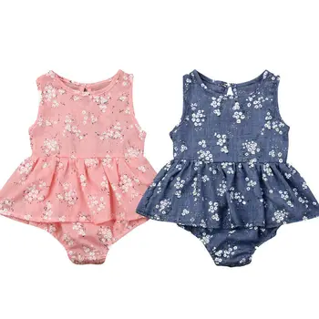 

0-18M Newborn Infant Baby Girl Summer Floral Ruffle Sleeveless Bodysuit Jumpsuit One Piece Outfits Sunsuit Summer Clothes