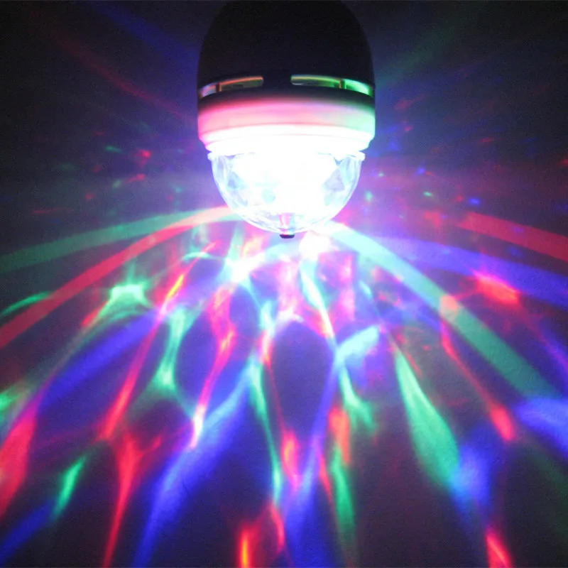 E27 3 واط الملونة السيارات الدوارة RGB LED لمبة ضوء المرحلة حزب مصباح المنزل ديسكو حزب الديكور البسيطة مصابيح إضاءة