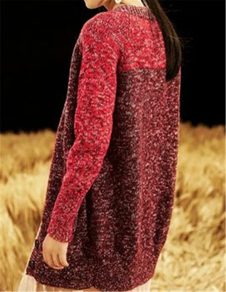 100% ручная работа из чистой шерсти Vneck вязаный женский модный длинный тонкий однобортный Кардиган свитер один и более размер