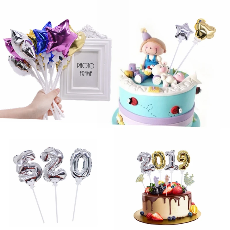 

Christmas Decoration Balloon Cake Topper Automatic Inflatable Foil Balloon Kids Birthday Party Cake Decor Anniversary Cake Flags