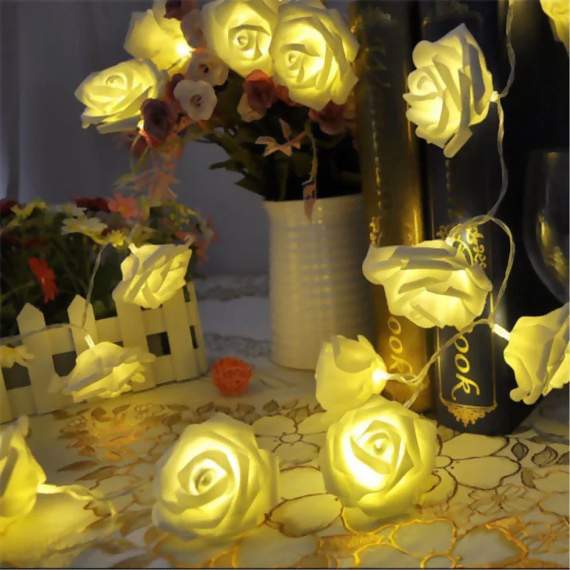 20LED Licht String Fairy Rose Lamp Garland Valentijnsdag Bruiloft ... 20LED Licht String Fairy Rose Lamp Garland Valentijnsdag Bruiloft ...