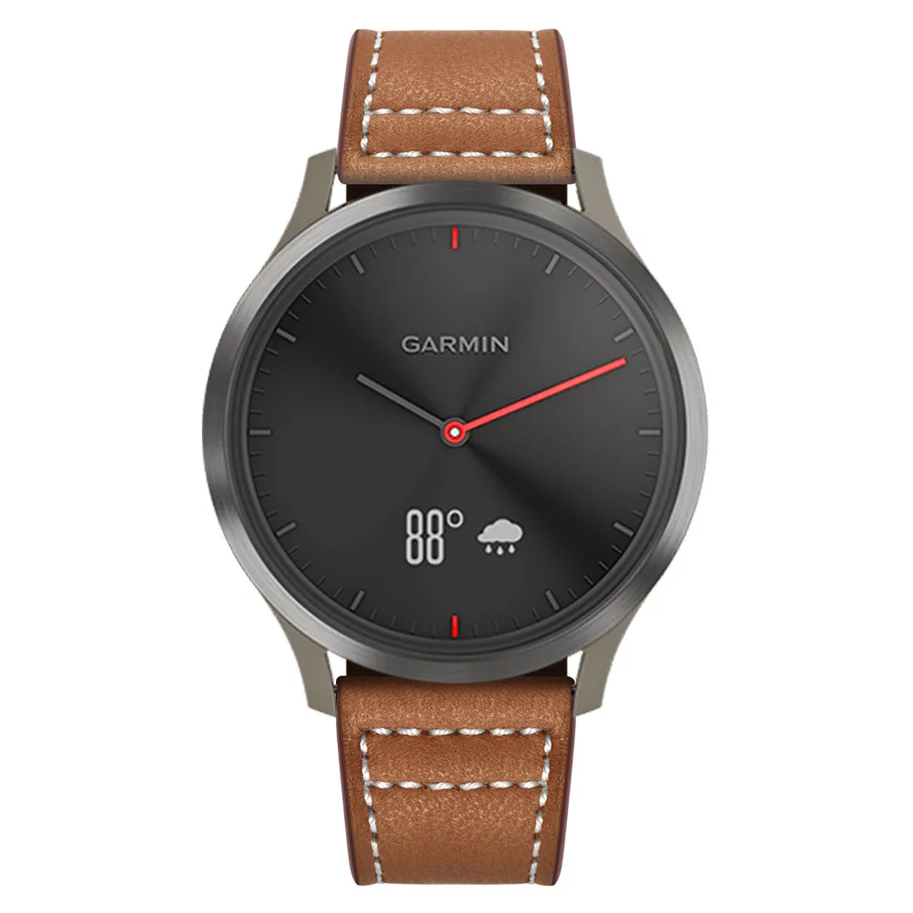 Роскошные кожаные часы аксессуары браслет ремешок на запястье ремешок для Garmin vivomove HR подарок браслет сплошной черный коричневый