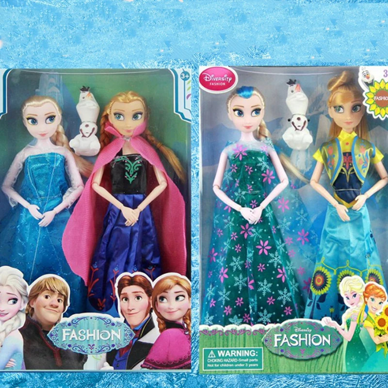 Disney 2019 New Frozen Princess Plush Doll Fairy Kid Girl DIY Toy Handmade Dress Up Aisha Ana Lovely Model Child Birthday Gift